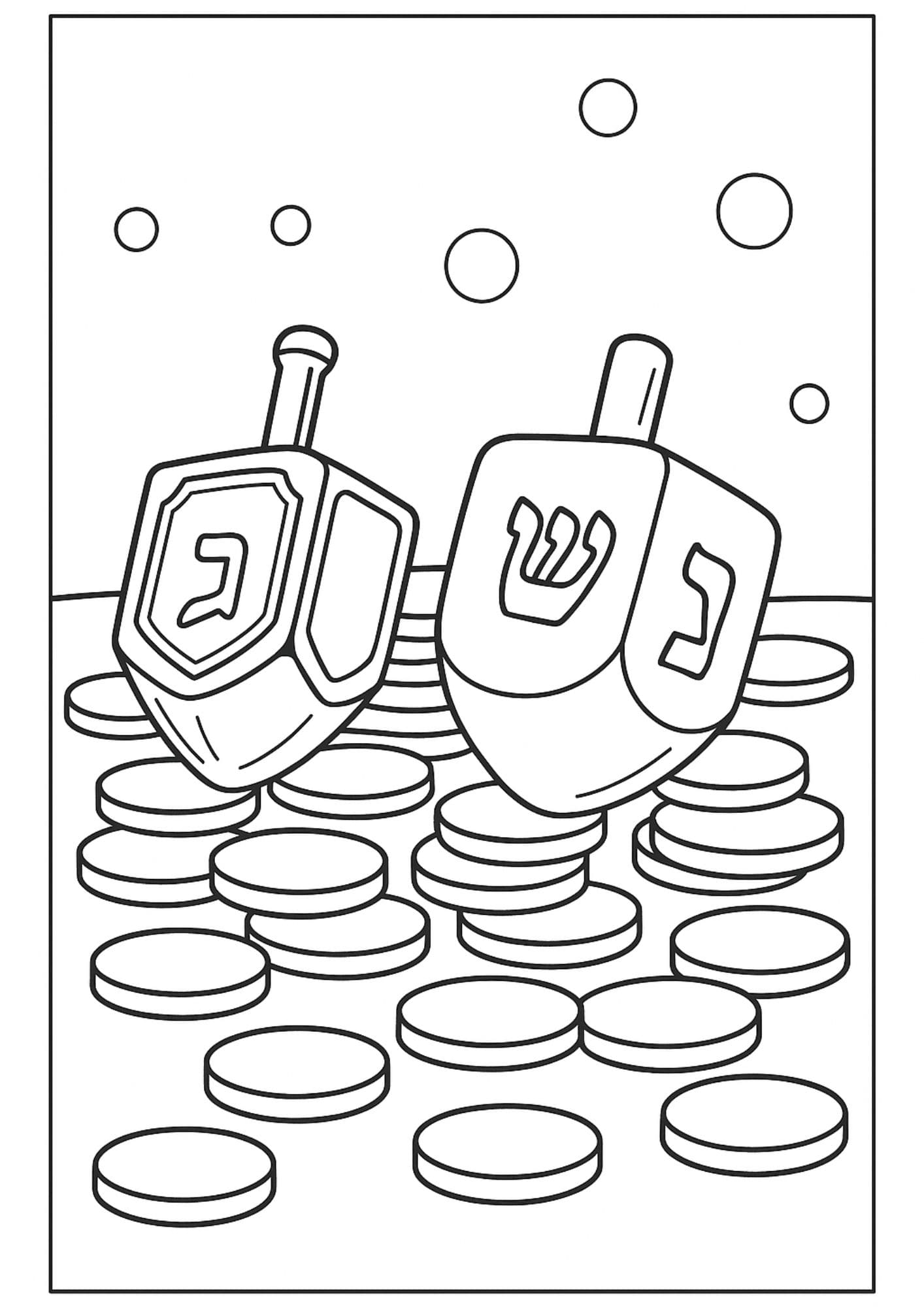 Free Printable Hanukkah Coloring Pages for Kids Chanukah Colouring Book Printout Jewish Activities dreidel coins