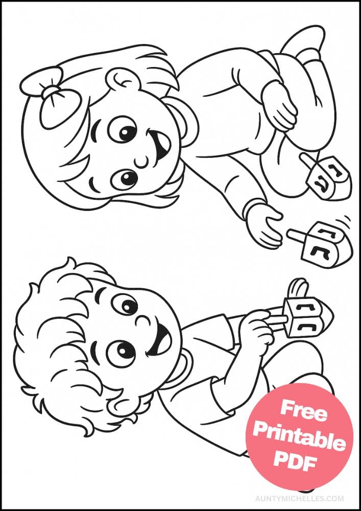 Free Printable Hanukkah Coloring Pages for Kids Chanukah Colouring Book Printout Jewish Activities dreidel kids