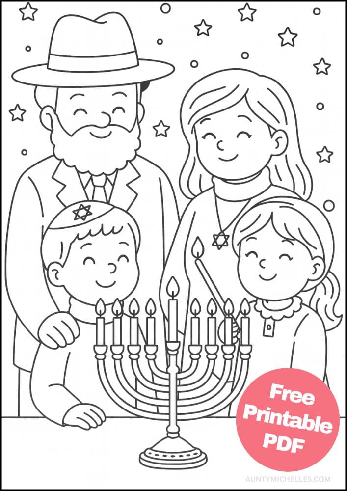 Free Printable Hanukkah Coloring Pages for Kids Chanukah Colouring Book Printout Jewish Activities family