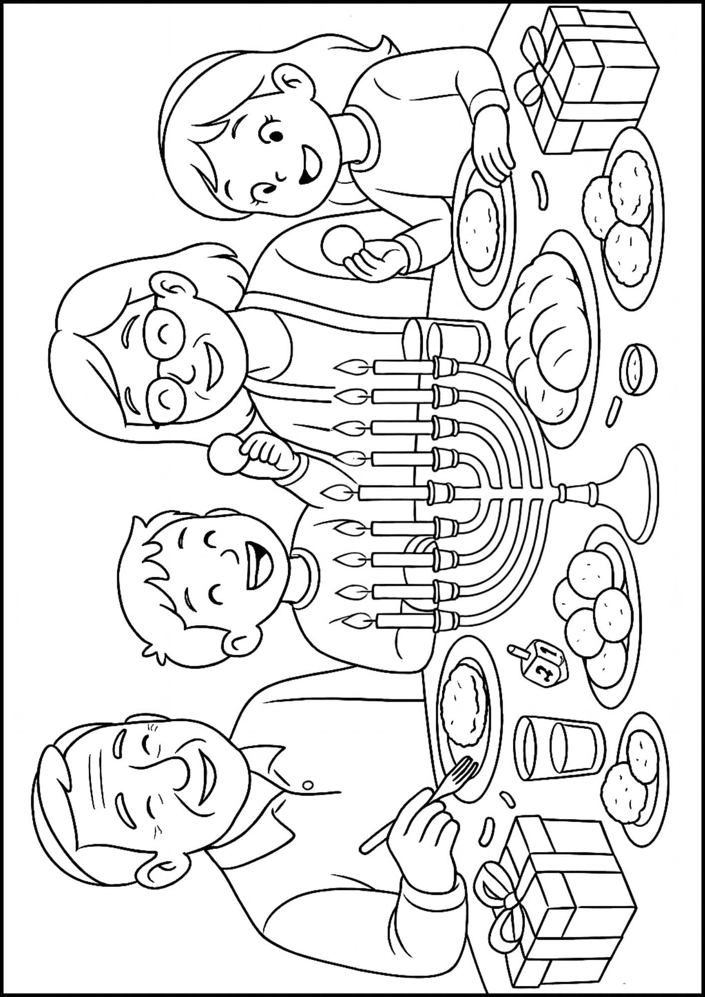 Free Printable Hanukkah Coloring Pages for Kids Chanukah Colouring Book Printout Jewish Activities family feast