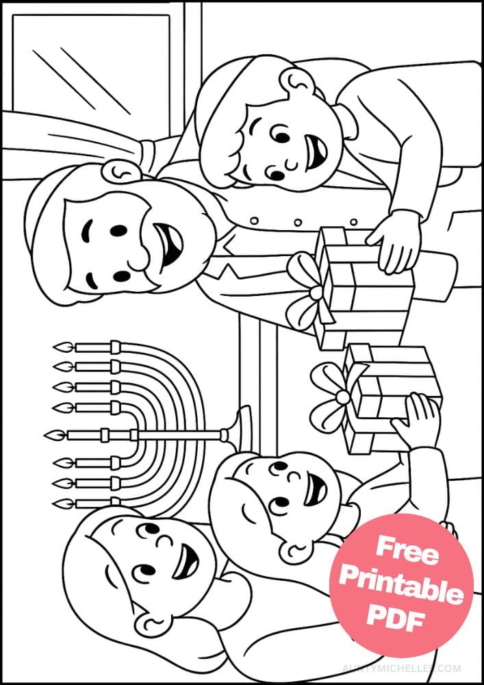 Free Printable Hanukkah Coloring Pages for Kids Chanukah Colouring Book Printout Jewish Activities family presents