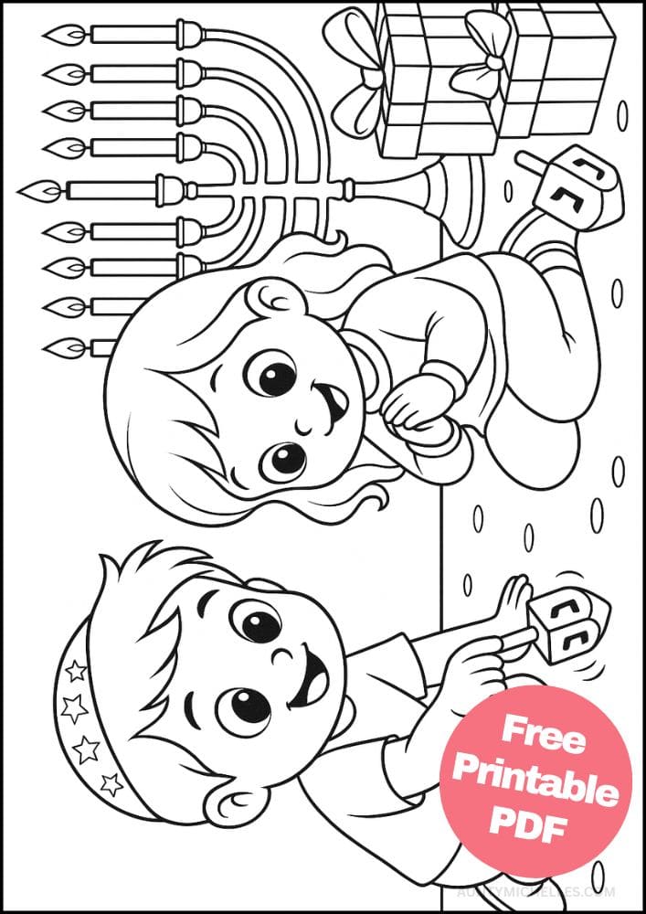 Free Printable Hanukkah Coloring Pages for Kids Chanukah Colouring Book Printout Jewish Activities kids dreidel