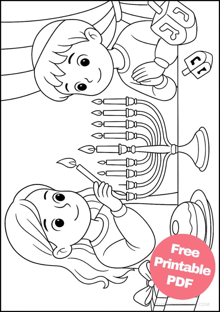 Free Printable Hanukkah Coloring Pages for Kids Chanukah Colouring Book Printout Jewish Activities kids menorah