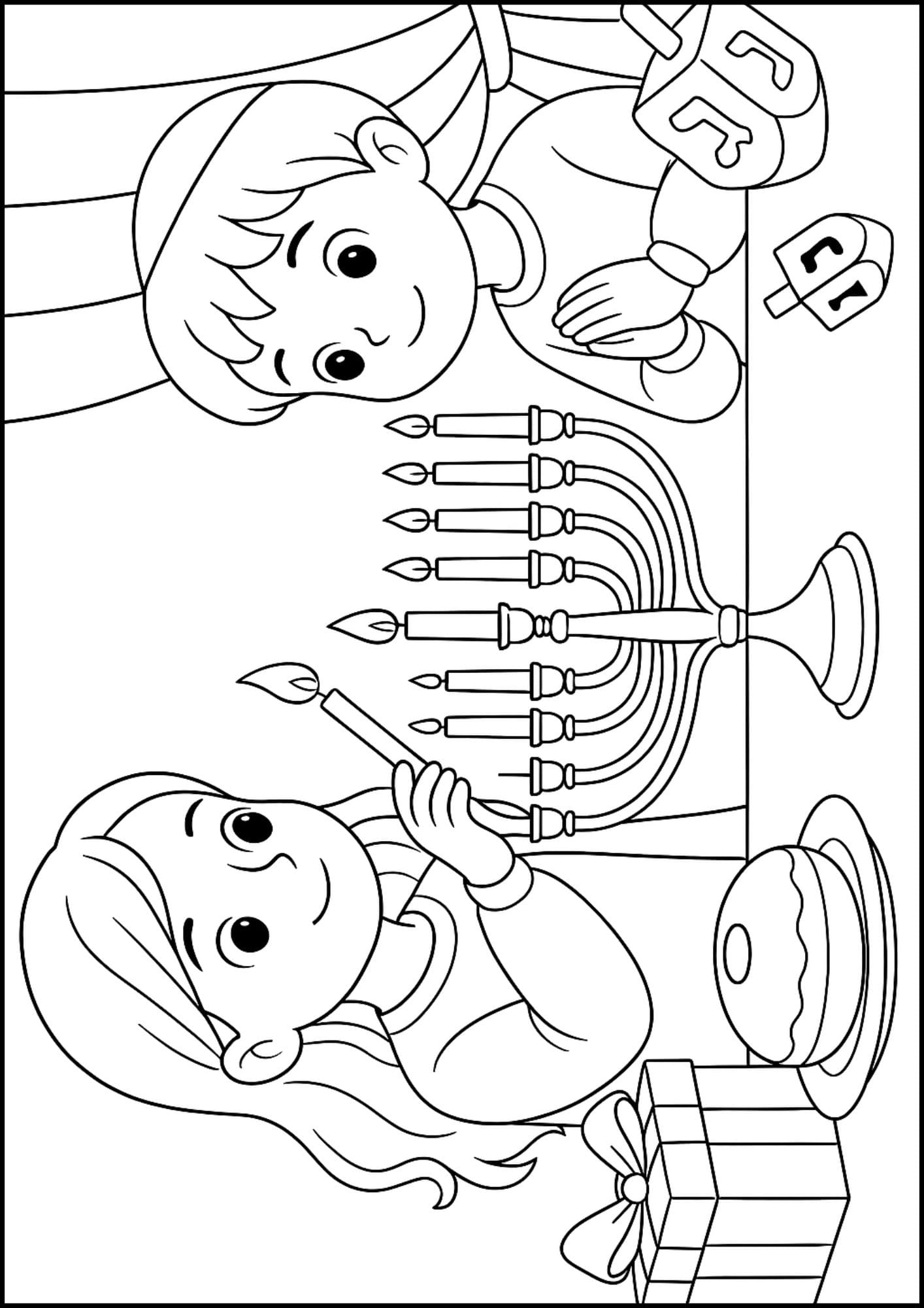 Free Printable Hanukkah Coloring Pages for Kids Chanukah Colouring Book Printout Jewish Activities kids menorah
