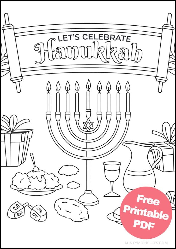 Free Printable Hanukkah Coloring Pages for Kids Chanukah Colouring Book Printout Jewish Activities menorah