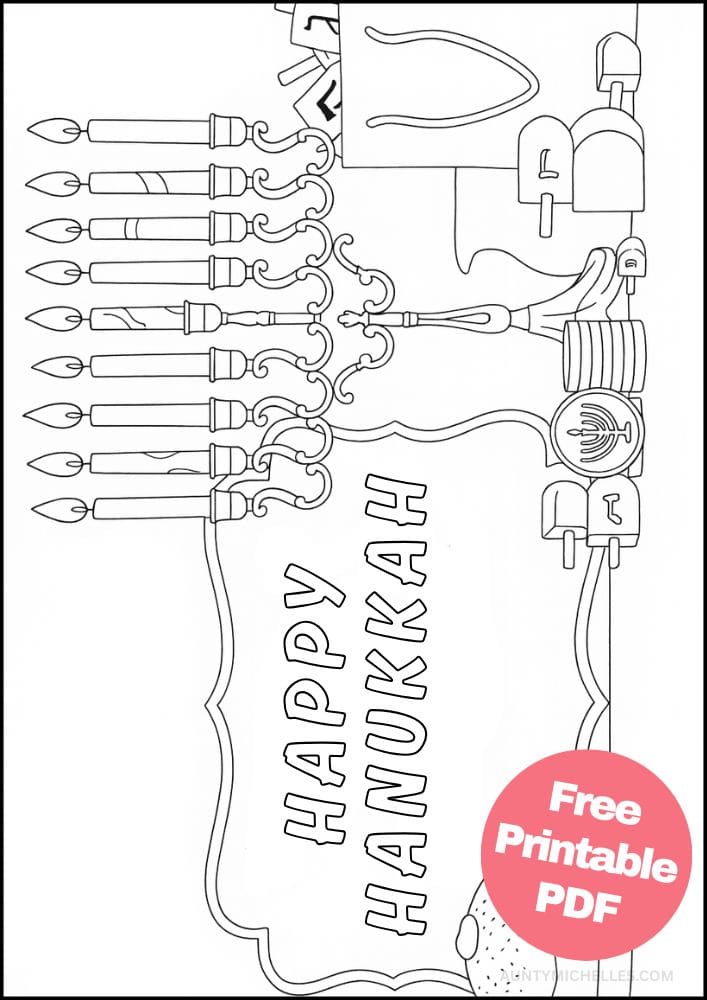 Free Printable Hanukkah Coloring Pages for Kids Chanukah Colouring Book Printout Jewish Activities sophisticated menorah