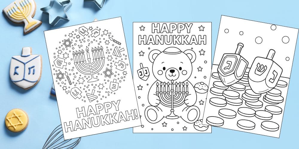 Free Printable Hunukkah Coloring Pages for Kids blog feature
