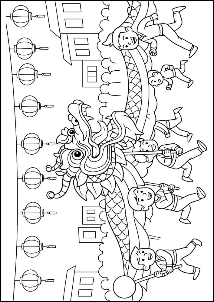 Free Printable Lunar New Year Coloring Pages for Kids Chinese Activities Colouring Book Printout dragon festival lantern