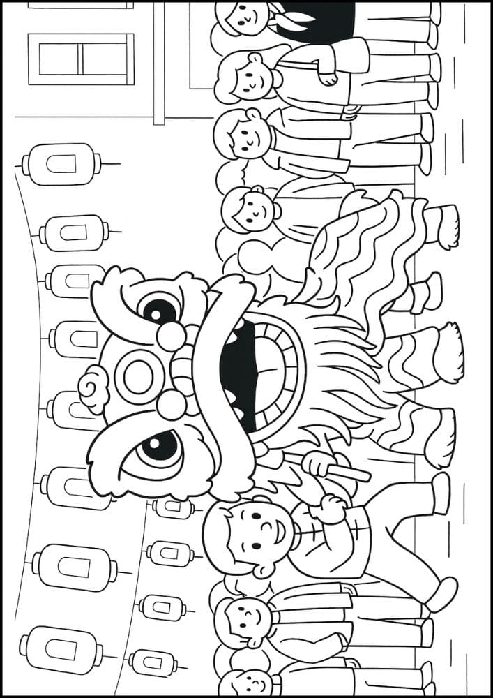 Free Printable Lunar New Year Coloring Pages for Kids Chinese Activities Colouring Book Printout fun dragon festival