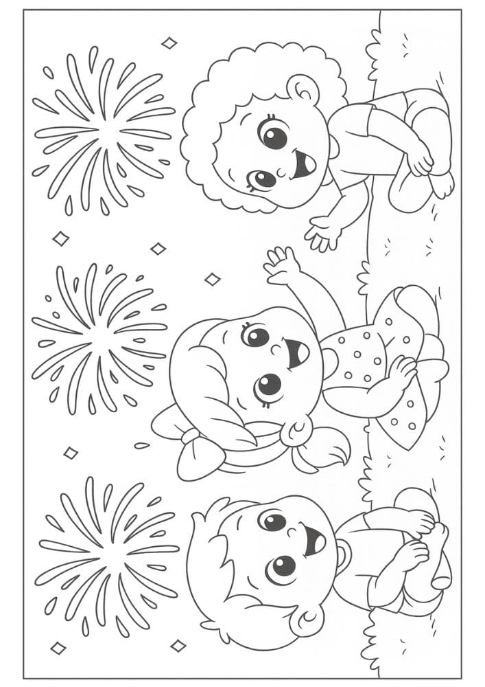 Free Printable New Year's Coloring Pages for Kids New Years Eve Day Holiday Colouring Printout Pages kids fireworks
