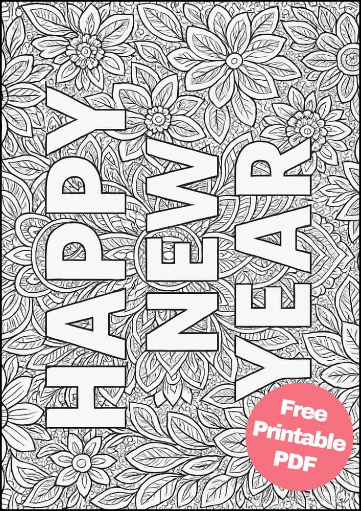 Free Printable New Year's Coloring Pages for Kids New Years Eve Day Holiday Colouring Printout Pages mandala adult