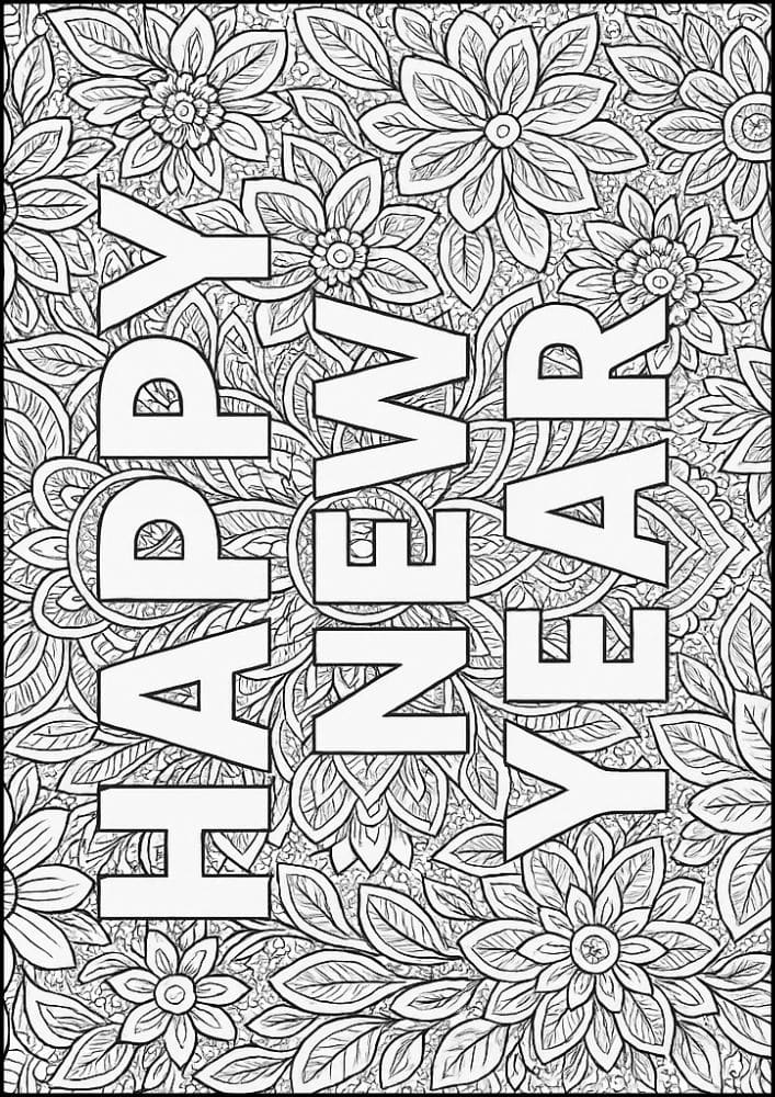 Free Printable New Year's Coloring Pages for Kids New Years Eve Day Holiday Colouring Printout Pages mandala adult