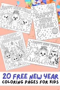 Free Printable New Year's Coloring Pages for Kids, New Years Eve Activities, New Year Day Printouts, Colouring Pages, Party Ideas, New Years for Kids