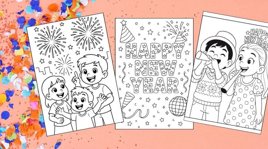 Free Printable New Year's Coloring Pages for Kids