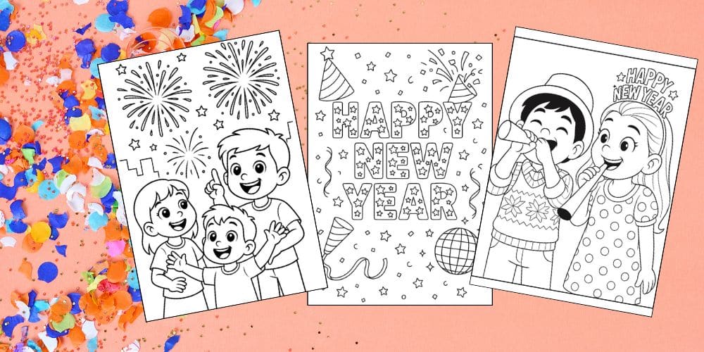 Free Printable New Year's Coloring Pages for Kids