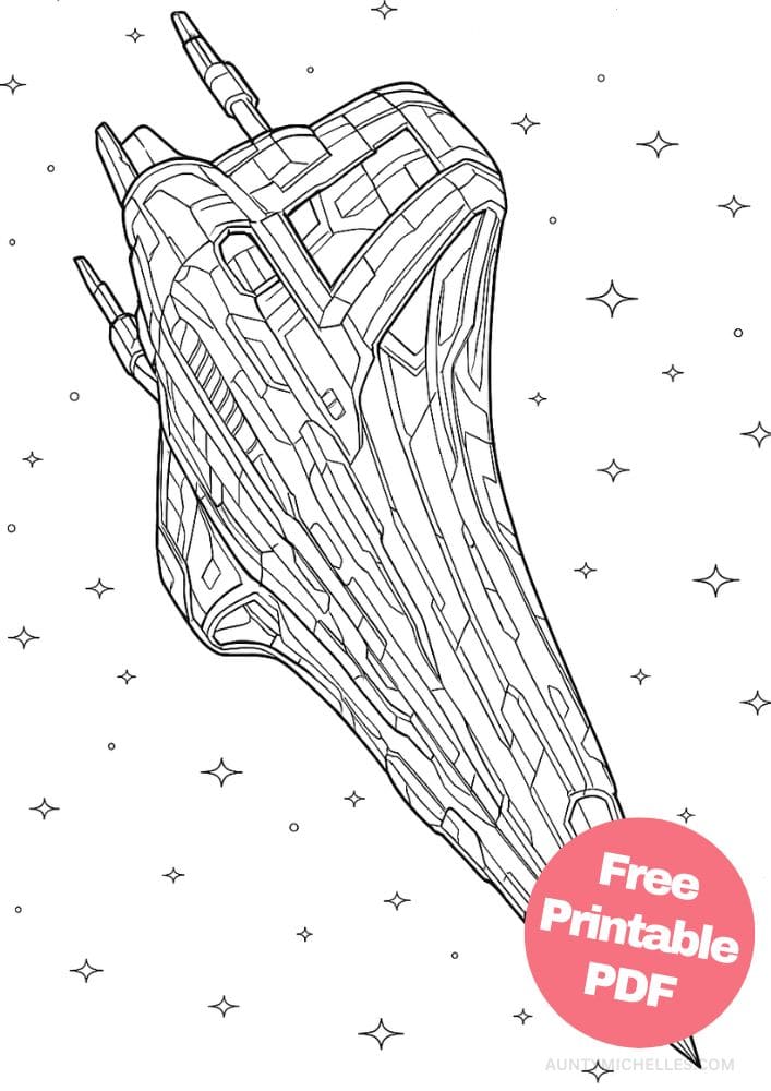 Free Printable Spaceship Coloring Pages for Kids Colouring Book Printout Outer Space Astronaut Science Scifi Complex