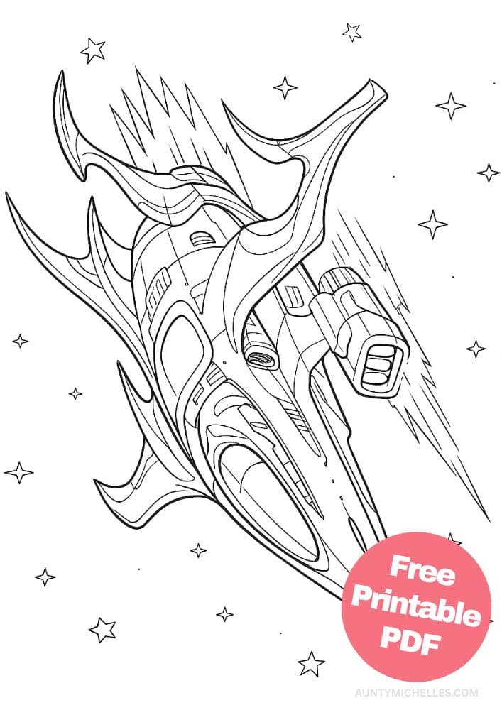 Free Printable Spaceship Coloring Pages for Kids Colouring Book Printout Outer Space Astronaut Science Scifi Futuristic Alien Ship