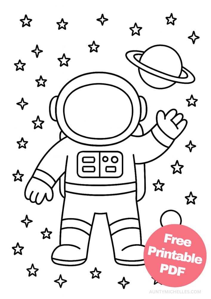 Free Printable Spaceship Coloring Pages for Kids Colouring Book Printout Outer Space Astronaut Science Scifi Saturn Cute