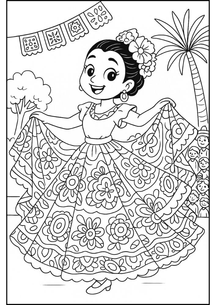 Free Printable Cinco de Mayo Coloring Pages for Kids Inclusive Colouring Book Printout Mexican El Jarabe Tapatío