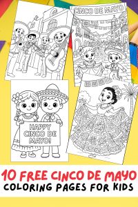 Free Printable Cinco de Mayo Coloring Pages for Kids Inclusive Colouring Book Printout Mexican, Festival Heritage, Azteca Dance, Mexico, Mariachi bands, War Reenactment, folk dance, papel picado, flag, El Jarabe Tapatío, printout, colouring book, PDF, Mexican activities for kids