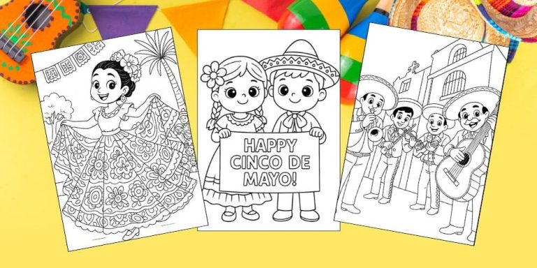 Free Printable Cinco de Mayo Coloring Pages for Kids Inclusive Colouring Book Printout Mexican blog