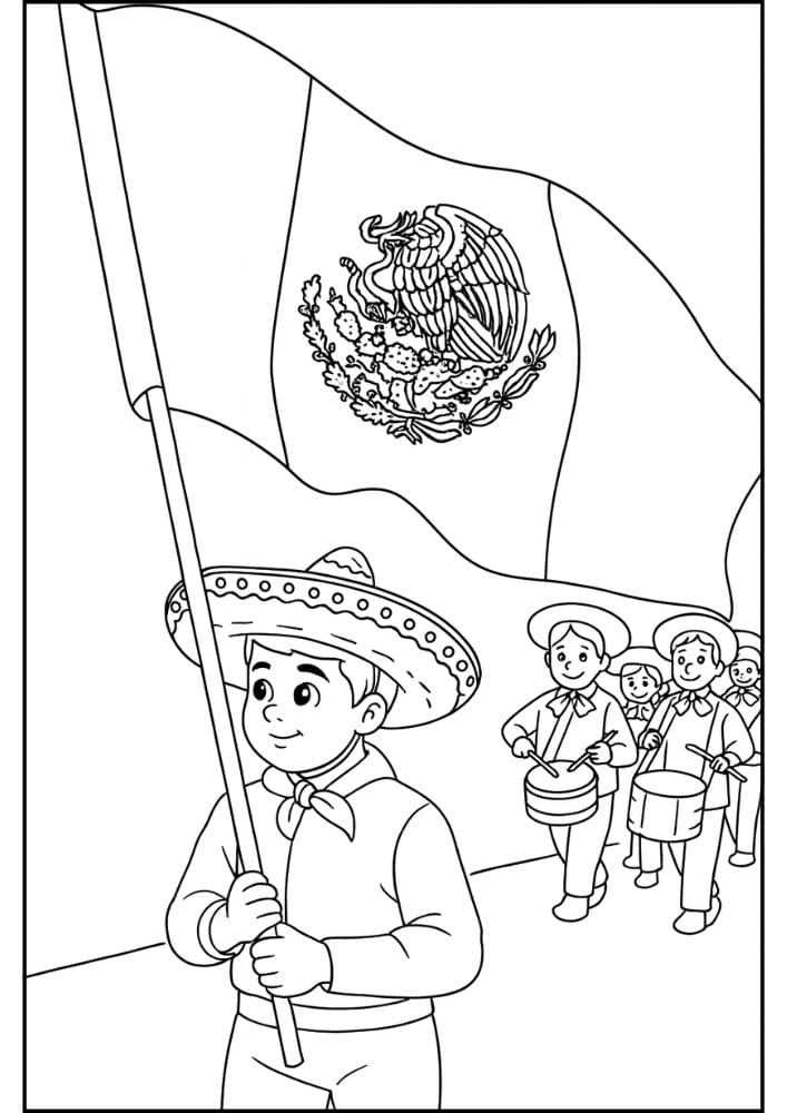 Free Printable Cinco de Mayo Coloring Pages for Kids Inclusive Colouring Book Printout Mexican flag parade