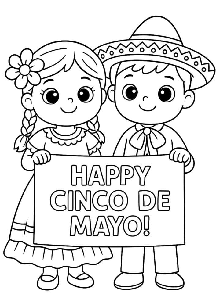 Free Printable Cinco de Mayo Coloring Pages for Kids Inclusive Colouring Book Printout Mexican heritage festival