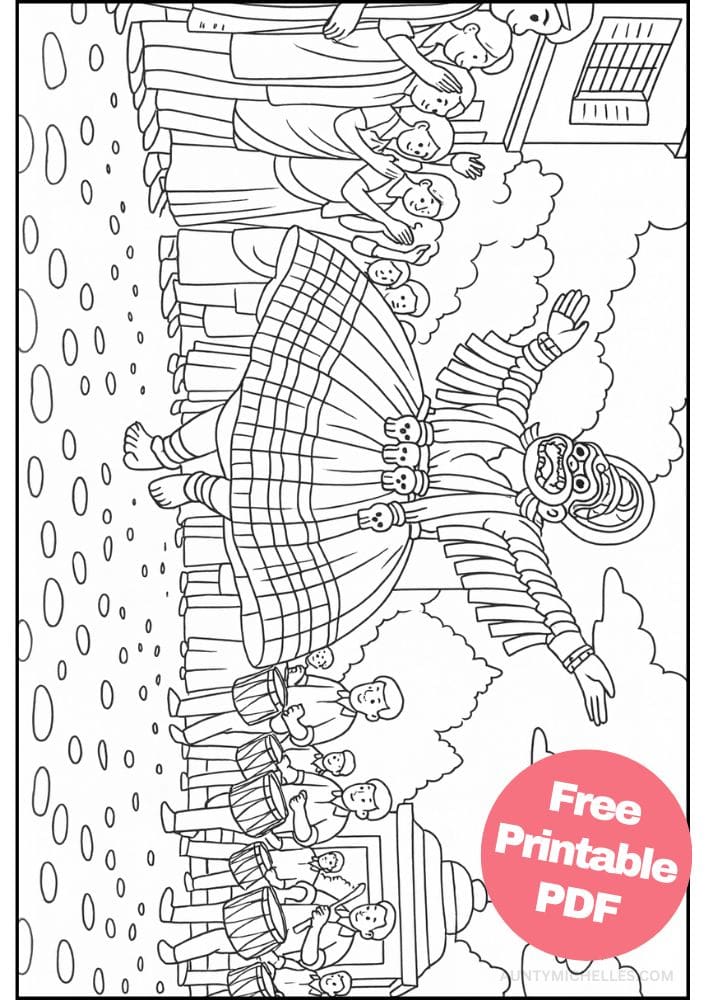 Free Printable Dashain Coloring Pages for Kids Hindu Festival India Nepal Dance