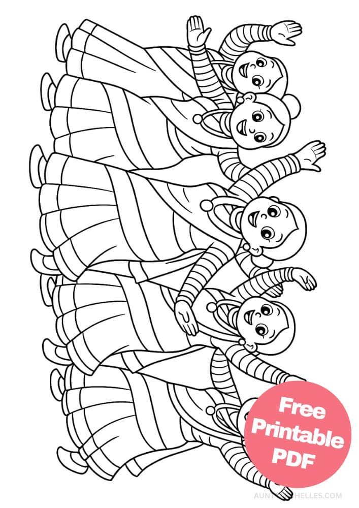 Free Printable Dashain Coloring Pages for Kids Hindu Festival India Nepal Dance Women Teej
