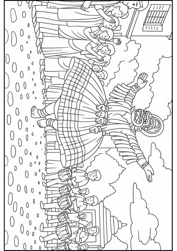 Free Printable Dashain Coloring Pages for Kids Hindu Festival India Nepal Dance