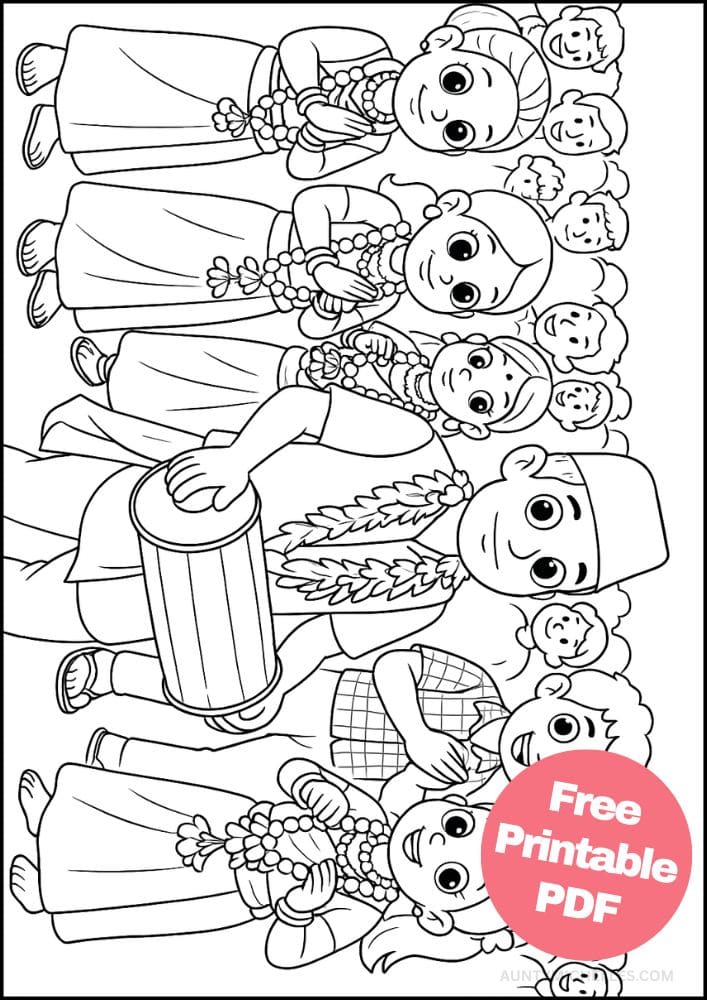 Free Printable Dashain Coloring Pages for Kids Hindu Festival India Nepal Drum Dance Celebration