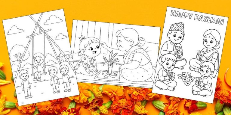 Free Printable Dashain Coloring Pages for Kids blog