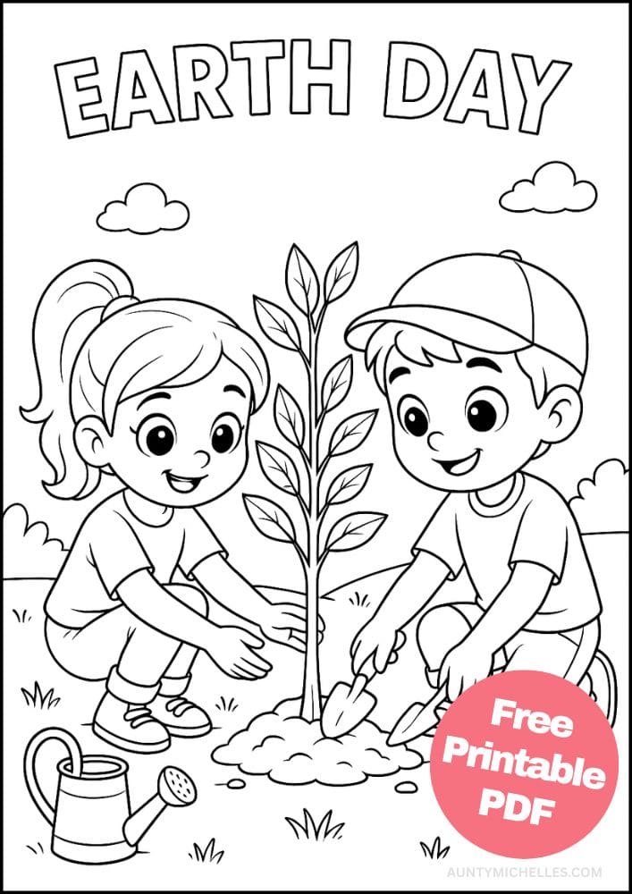 Free Printable Earth Day Coloring Pages for Kids Sustainable Colouring Book Green Printouts Plant Tree