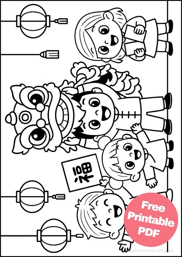 Free Printable Lunar New Year Coloring Pages for Kids Chinese Activities Colouring Book Printout kids dragon lantern