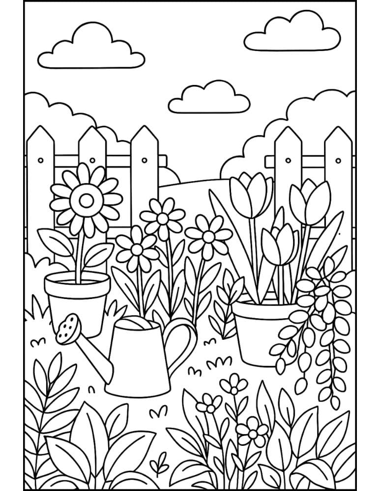 Free Printable Plant Coloring Pages for Kids Nature Colouring Book Printout easy garden