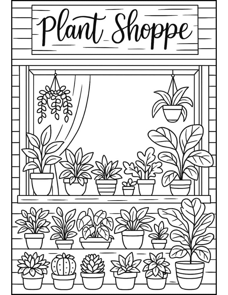 Free Printable Plant Coloring Pages for Kids Nature Colouring Book Printout plant shoppe