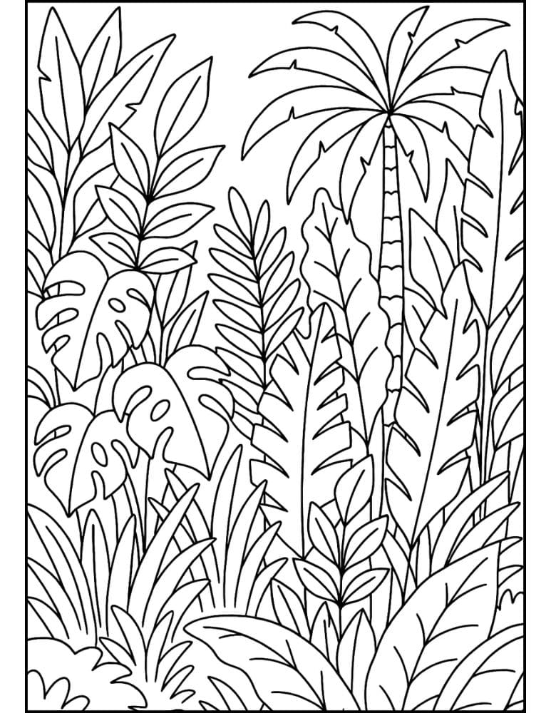 Free Printable Plant Coloring Pages for Kids Nature Colouring Book Printout tropical plants