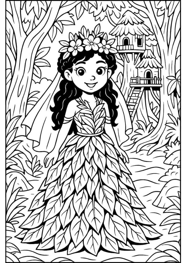 Free Printable Princess Coloring Pages for Kids Inclusive Colouring Book Printout jungle rainforest princess castle diverse diversity inclusive