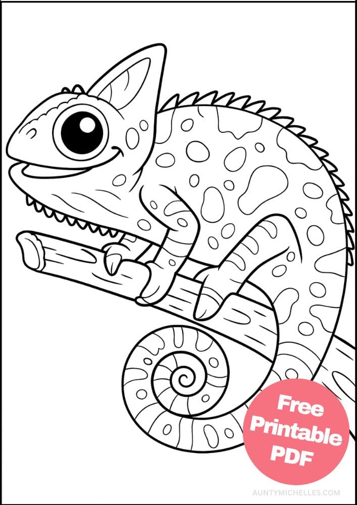 Free Printable Reptile Coloring Pages for Kids Colouring Book Iguana Lizard cute