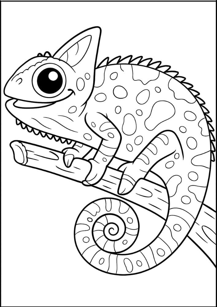 Free Printable Reptile Coloring Pages for Kids Colouring Book Iguana Lizard cute