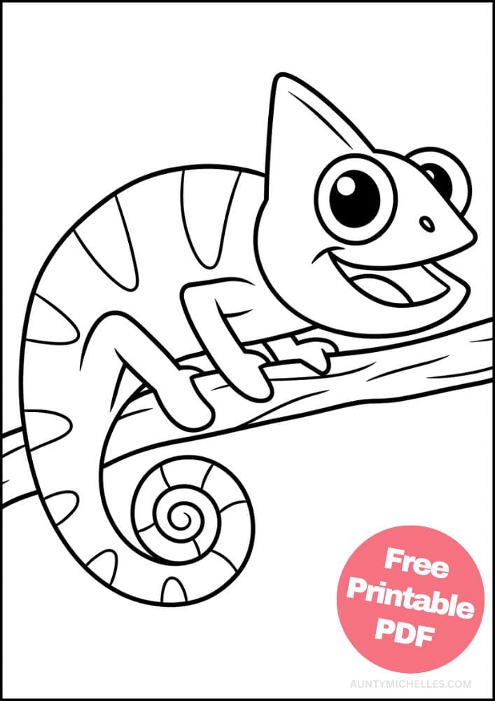 Free Printable Reptile Coloring Pages for Kids Colouring Book Simple Iguana Lizard