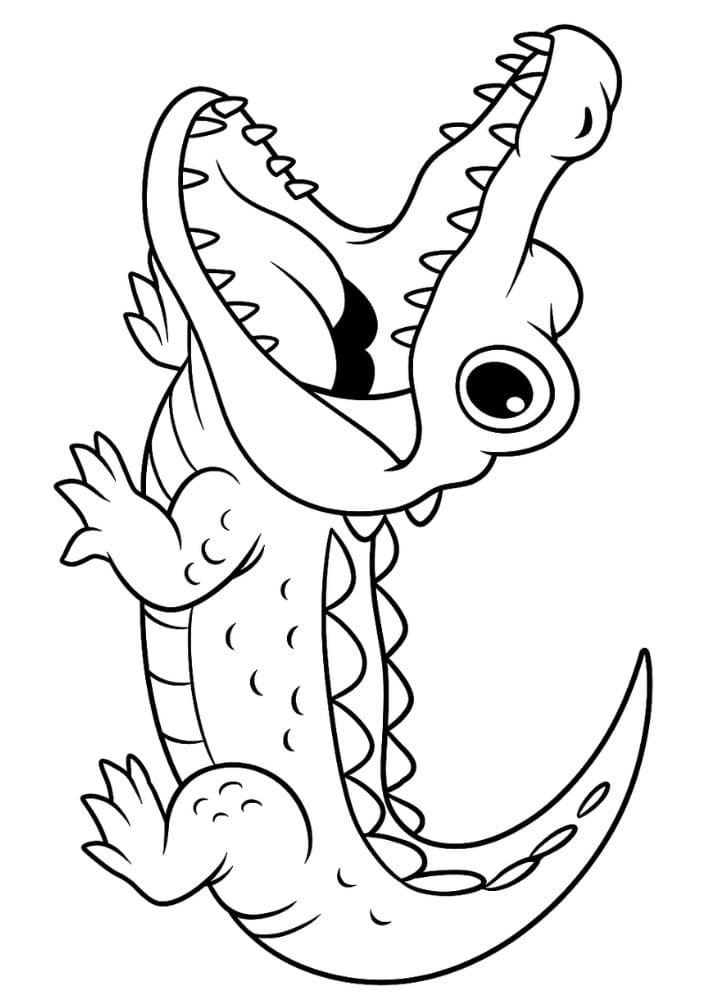 Free Printable Reptile Coloring Pages for Kids Colouring Book alligator easy simple cute