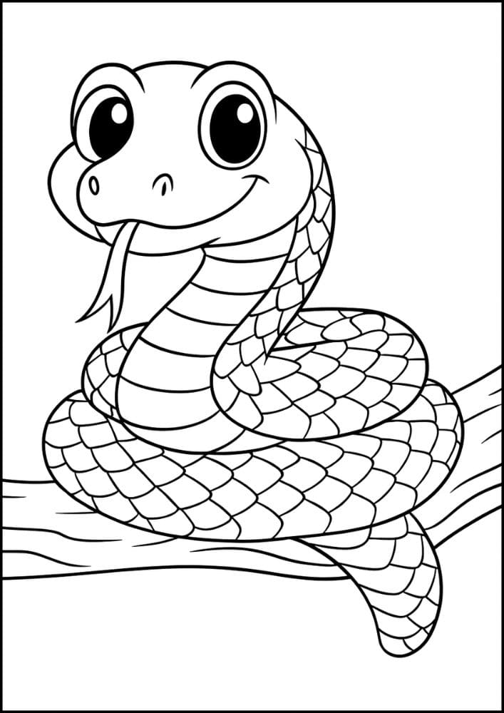 Free Printable Reptile Coloring Pages for Kids Colouring Book cute simple easy snake