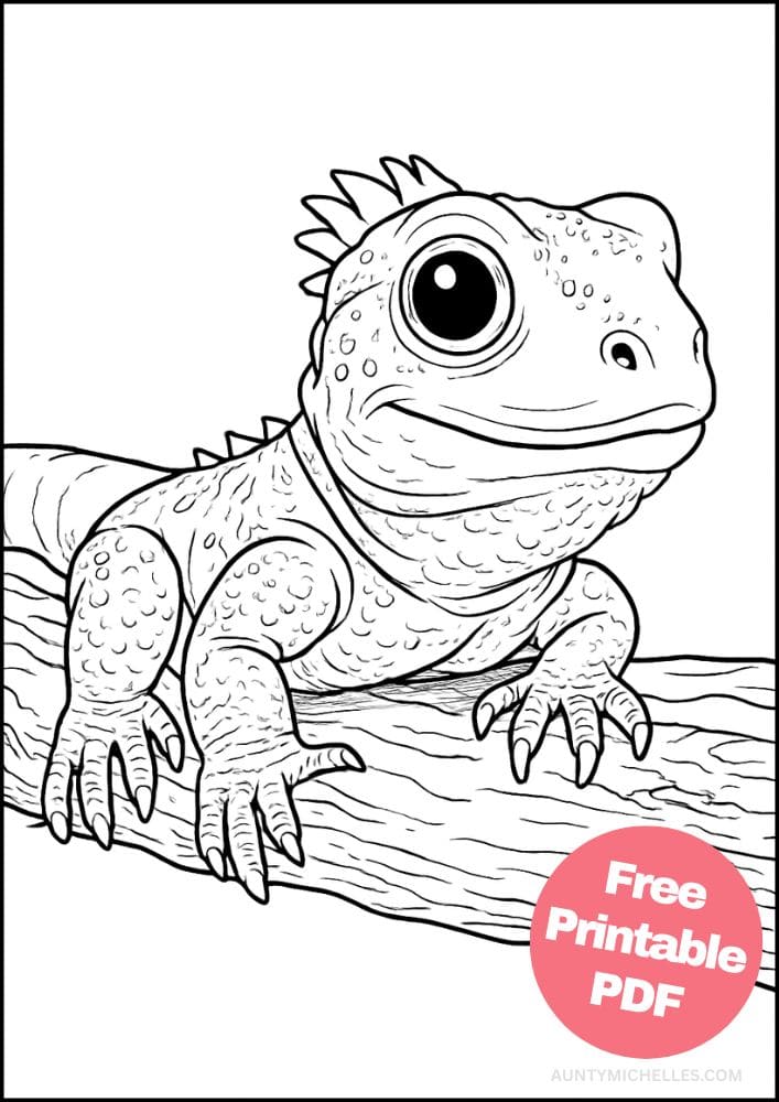 Free Printable Reptile Coloring Pages for Kids Colouring Book realistic lizard