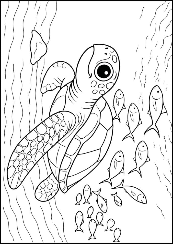 Free Printable Reptile Coloring Pages for Kids Colouring Book sea turtle fish ocean sea life