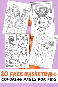 Free Printable Basketball Coloring Pages for Kids Sports Colouring Book, basketball, girls, boys, diverse diversity, court, hoop, jersey, ball, playing, teamwork, layup, dribbling, passing, shooting