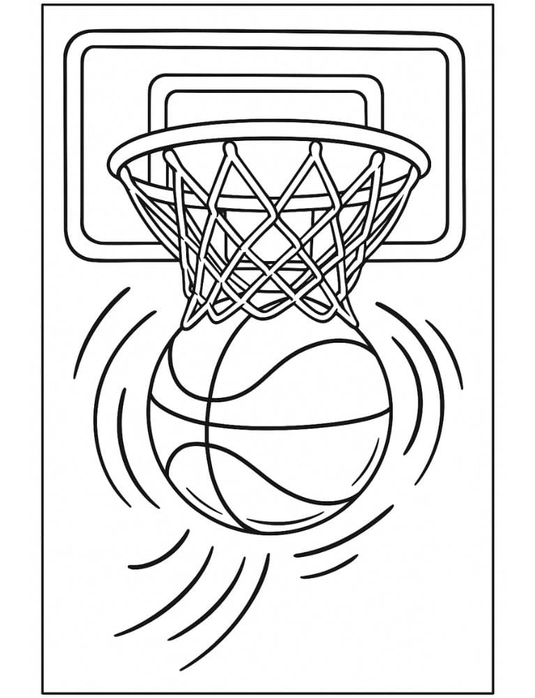 Free Printable Basketball Coloring Pages for Kids Sports Colouring Book Printout basketball and hoop swish point