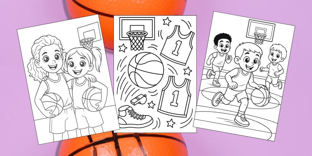 Free Printable Basketball Coloring Pages for Kids Sports Colouring Book Printout