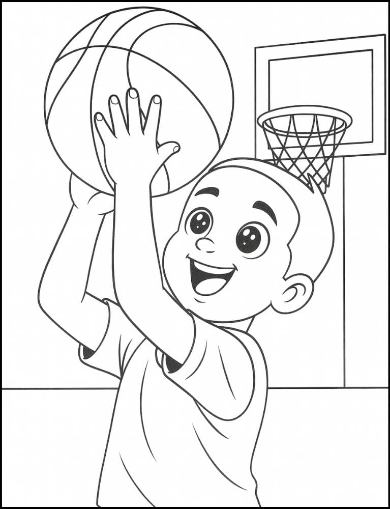 Free Printable Basketball Coloring Pages for Kids Sports Colouring Book Printout freethrow shooting three pointer