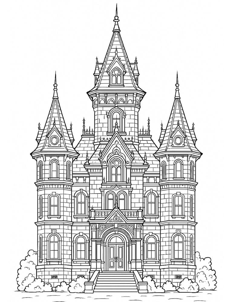Free Printable Castle Coloring Pages for Kids Fairytale Colouring Book Printout Victorian Traditional